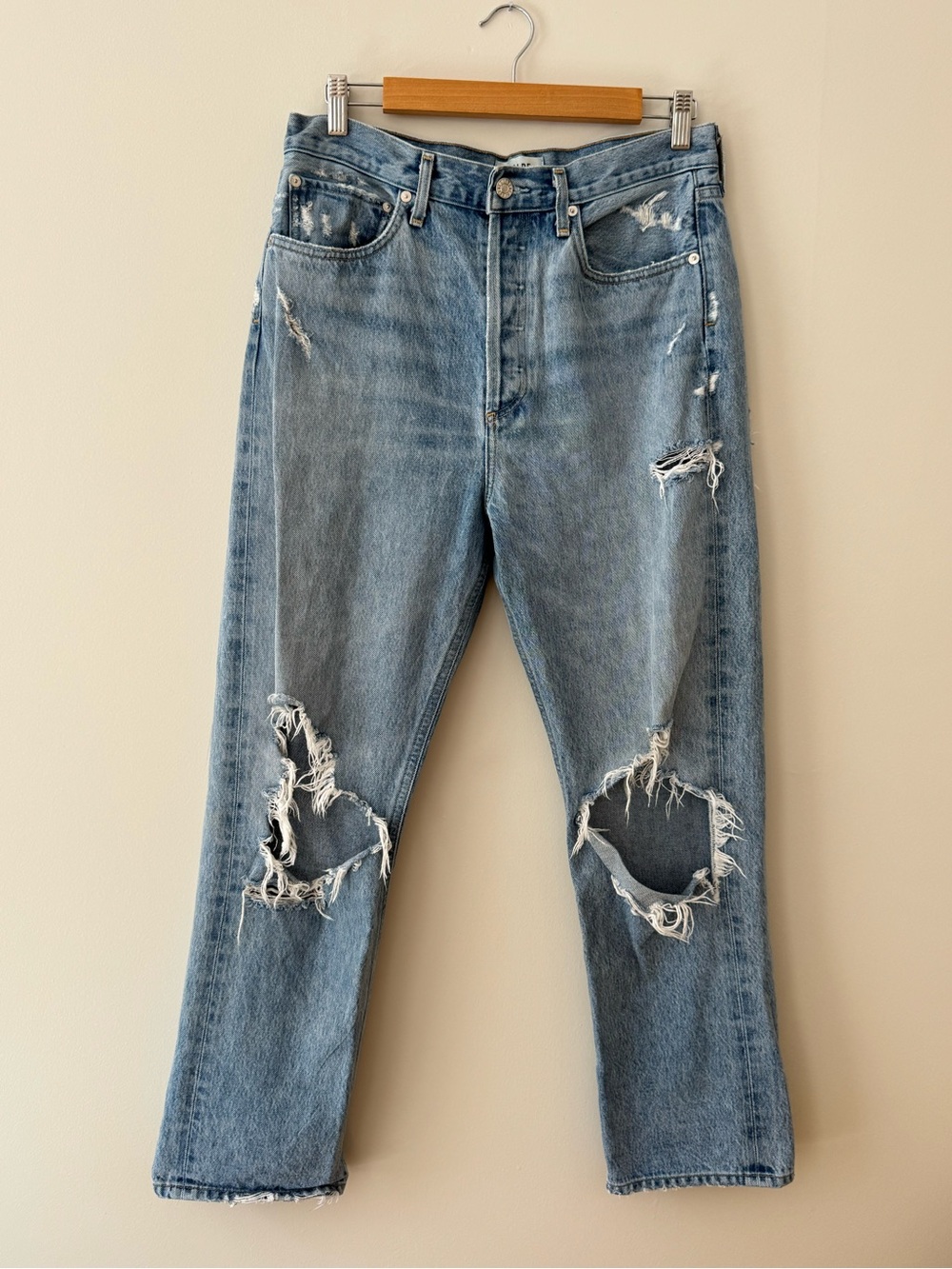 AGOLDE 90s Jeans Ripped Light Wash - Picture 2 of 12